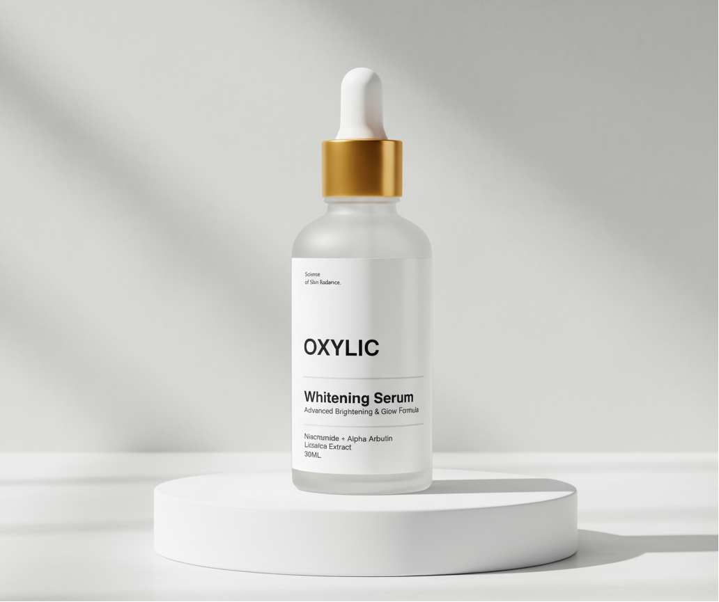 OXYLIC Whitening Serum bottle on a white background